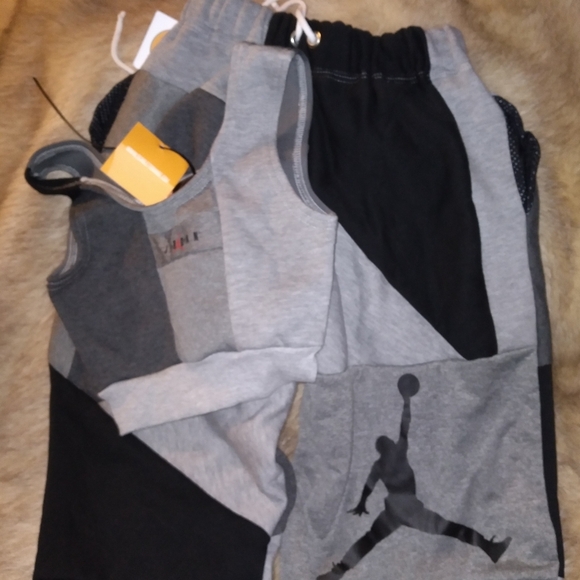 Handmade Scarlett Orange Air Jordan Nike Upcycled Joggers matching set t… - Picture 12 of 16